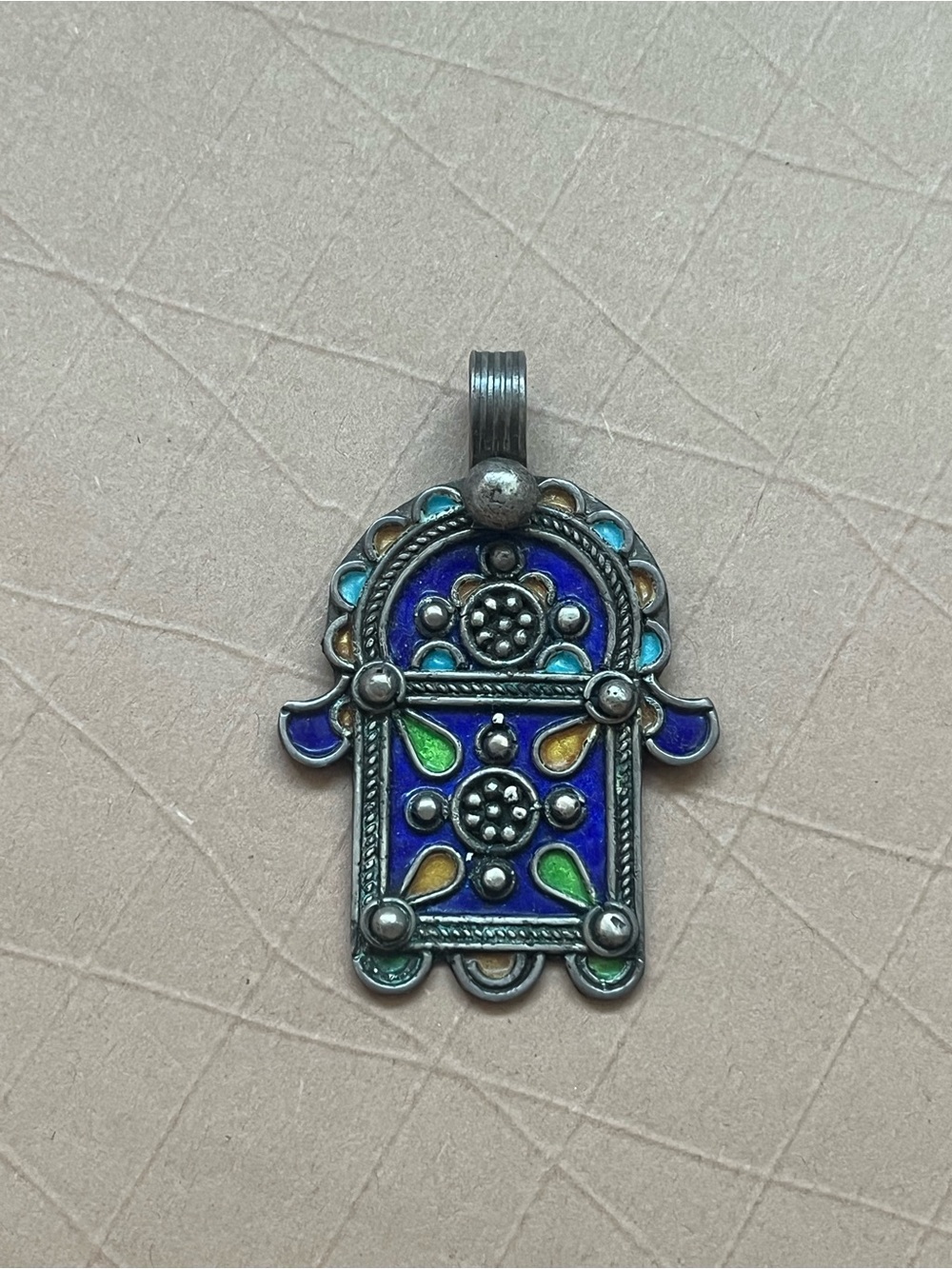 Sterling Silver Khamsa Pendant (Amazigh vintage jewelry)